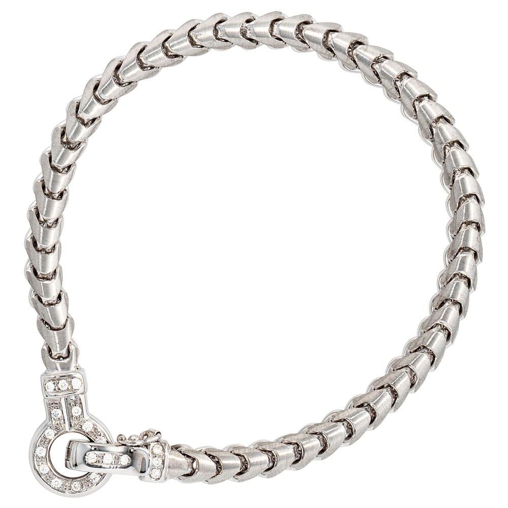 Armband 585 Weißgold 20 Diamanten Brillanten 19cm Weißgoldarmband