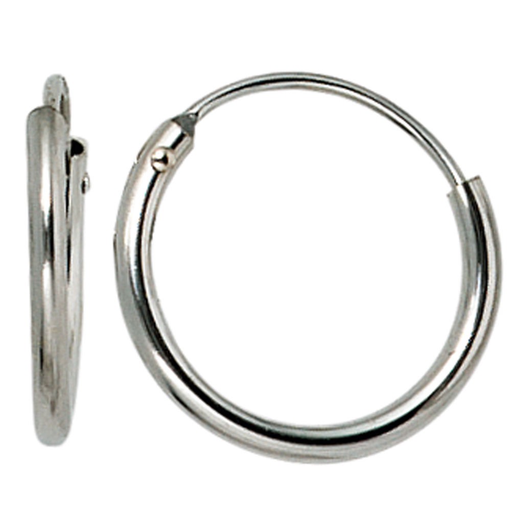 Creolen rund 585 Weißgold Ohrringe Goldohrringe Goldcreolen