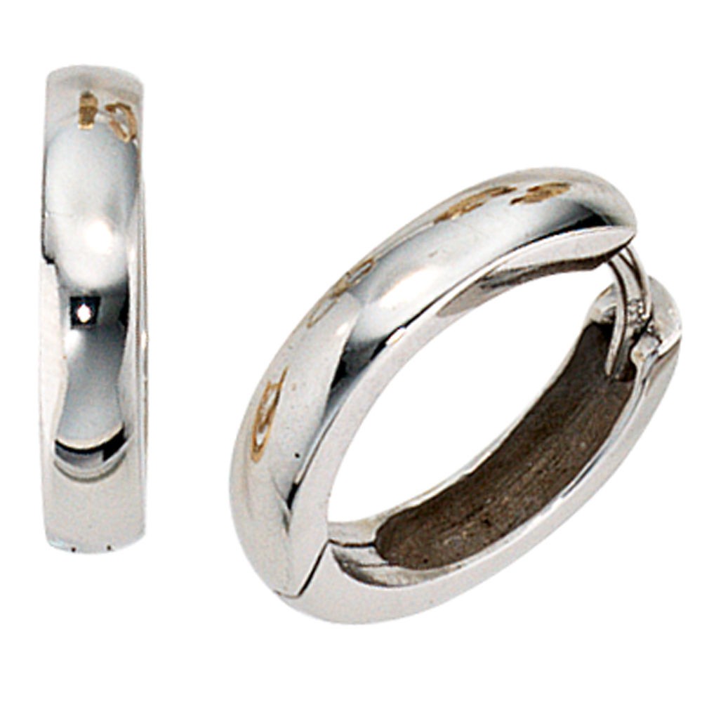 Creolen rund 375 Gold Weißgold Ohrringe Goldohrringe Goldcreolen