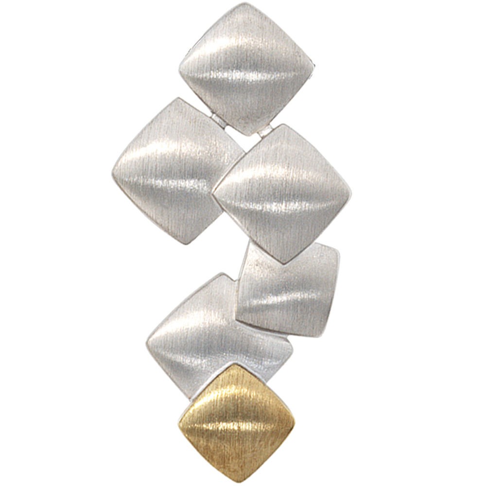 Anhänger 585 Gelbgold mit 925 Sterling Silber bicolor mattiert Goldanhänger