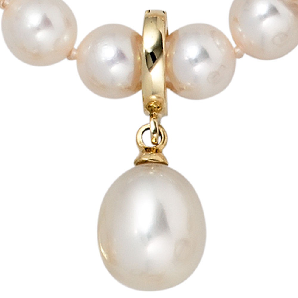 Einhänger Anhänger 585 Gelbgold 1 Süßwasser Perle Perlenanhänger 1.8g
