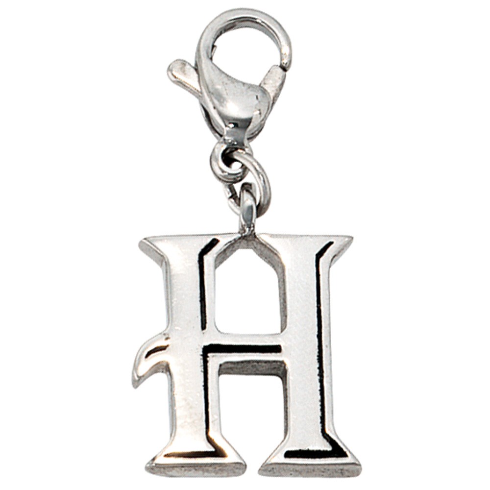 Anhänger Charm Buchstabe H Edelstahl