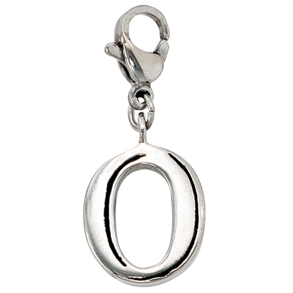 Anhänger Charm Buchstabe O Edelstahl