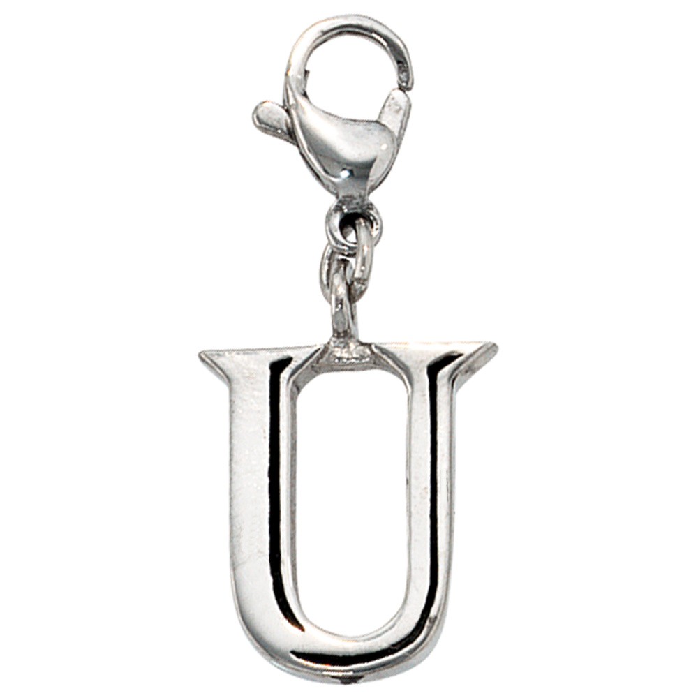 Anhänger Charm Buchstabe U Edelstahl