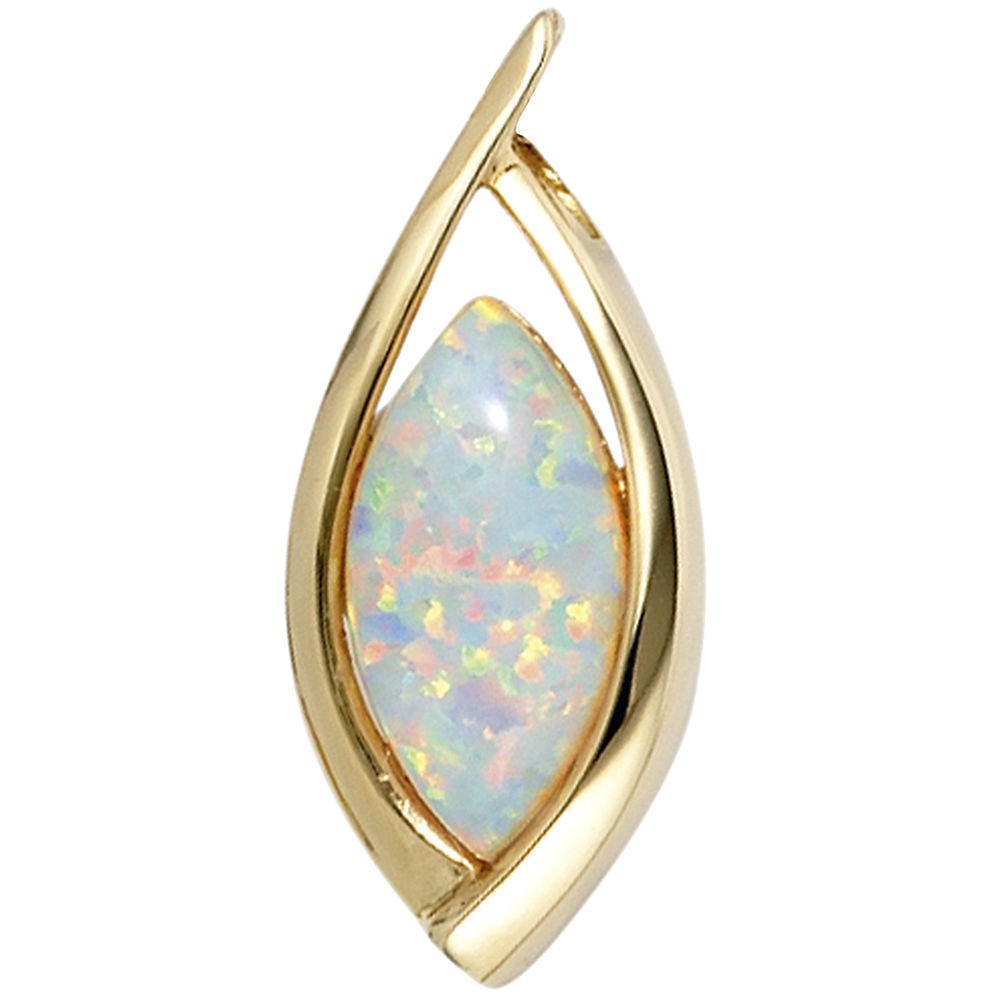 Anhänger 375 Gelbgold 1 Opal Goldanhänger