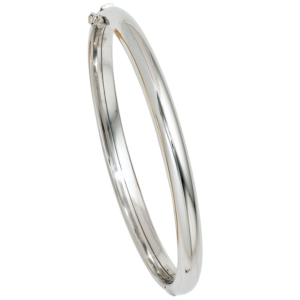 Armreif Armband oval 585 Weißgold Goldarmreif Kastenschloss