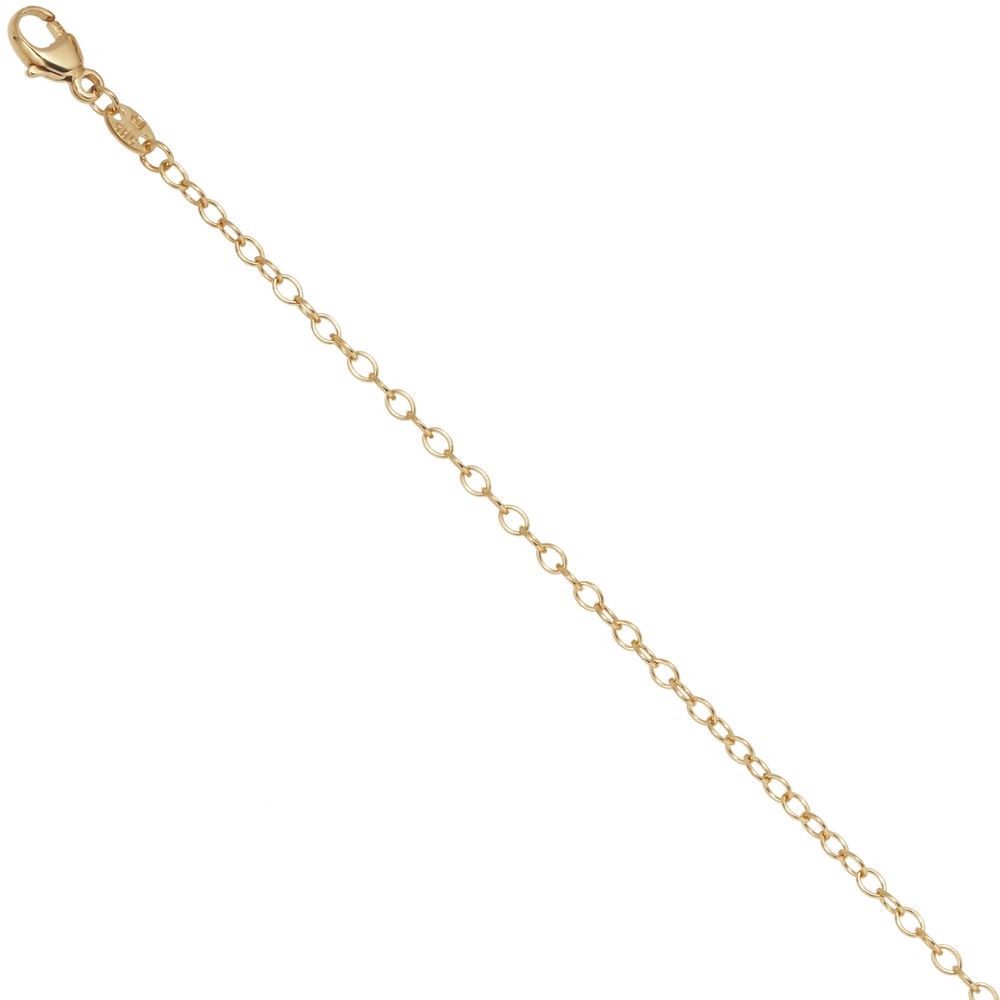 Weit-Ankerkette 585 Gelbgold 2mm 50cm Karabiner Gold Kette Halskette Goldkette