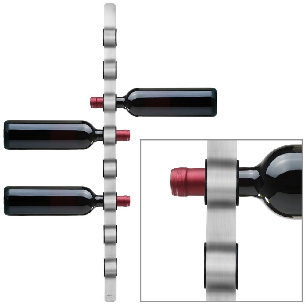 Weinflaschenhalter-Wandhalter CIOSO Edelstahl matt mit Kunststoff