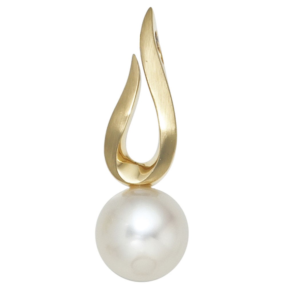Anhänger 585 Gelbgold 1 Süßwasser Perle Perlenanhänger 2.5g