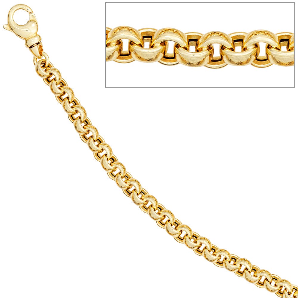 Erbsarmband 585 Gelbgold 19cm Armband Goldarmband Karabiner