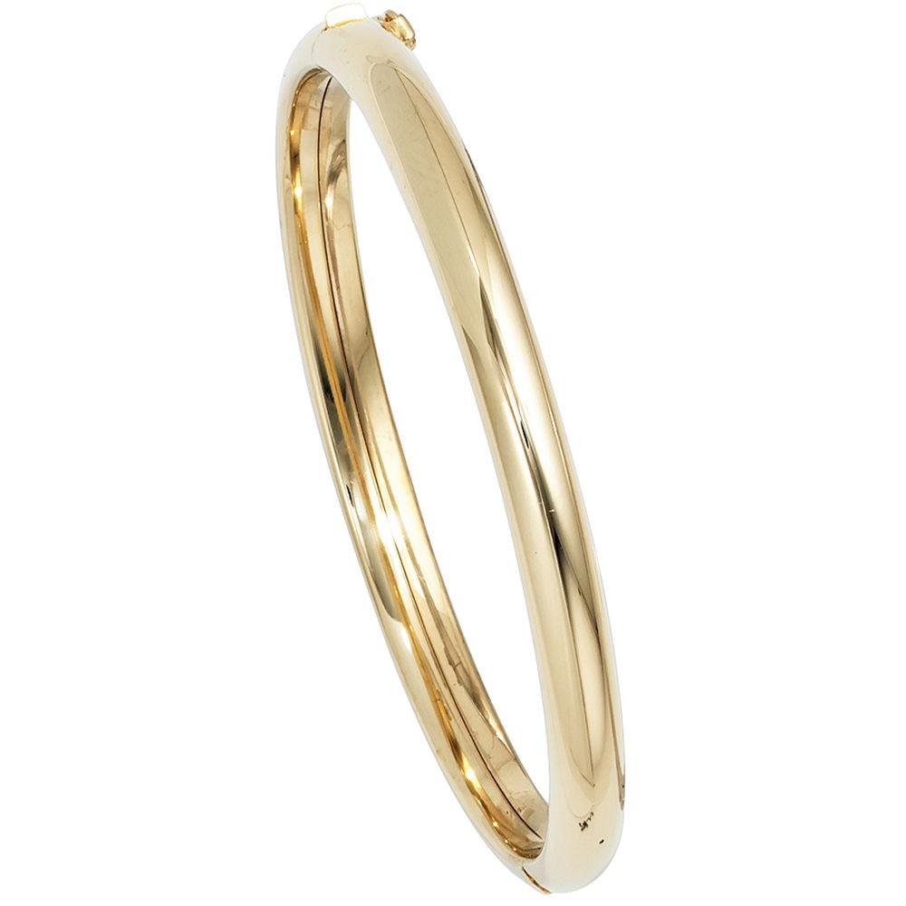 Armreif Armband oval 585 Gelbgold Goldarmreif Kastenschloss