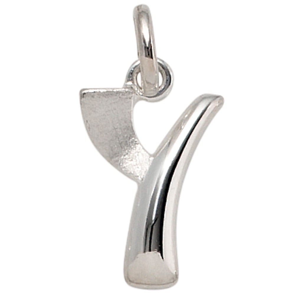 Anhänger Buchstabe Y 925 Sterling Silber matt Buchstabenanhänger