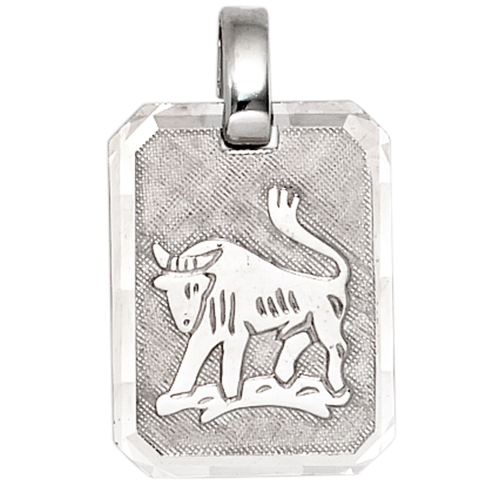 Anhänger Sternzeichen Stier 925 Sterling Silber matt Sternzeichenanhänger