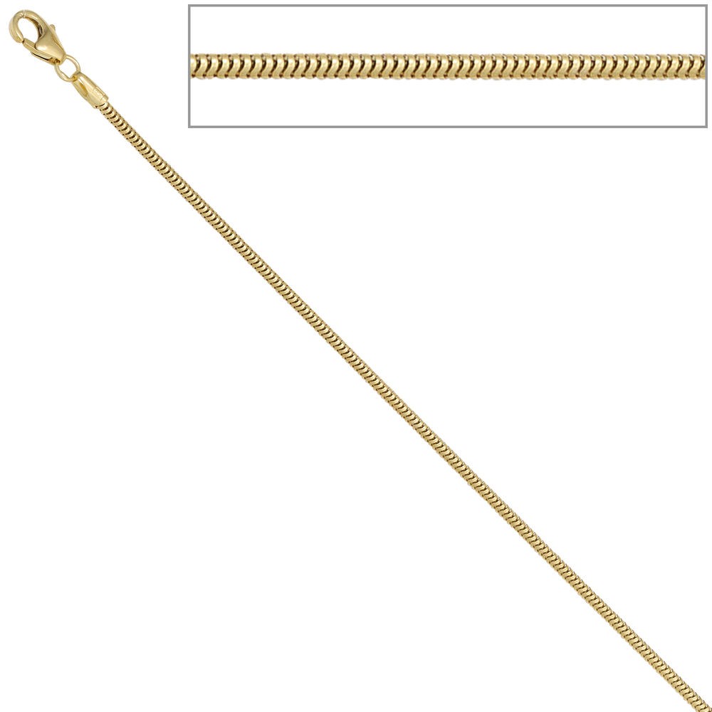 JOBO Schlangenkette Gold Karabiner Goldkette Gelbgold 45cm 585/- Kette 1,6mm