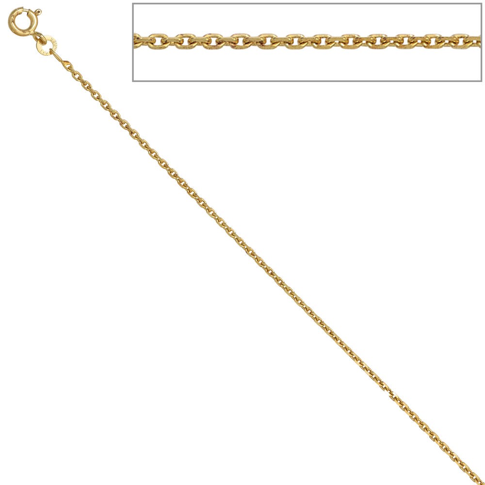 Ankerkette 333 Gelbgold diamantiert 1,6mm 60cm Gold Kette Halskette Goldkette