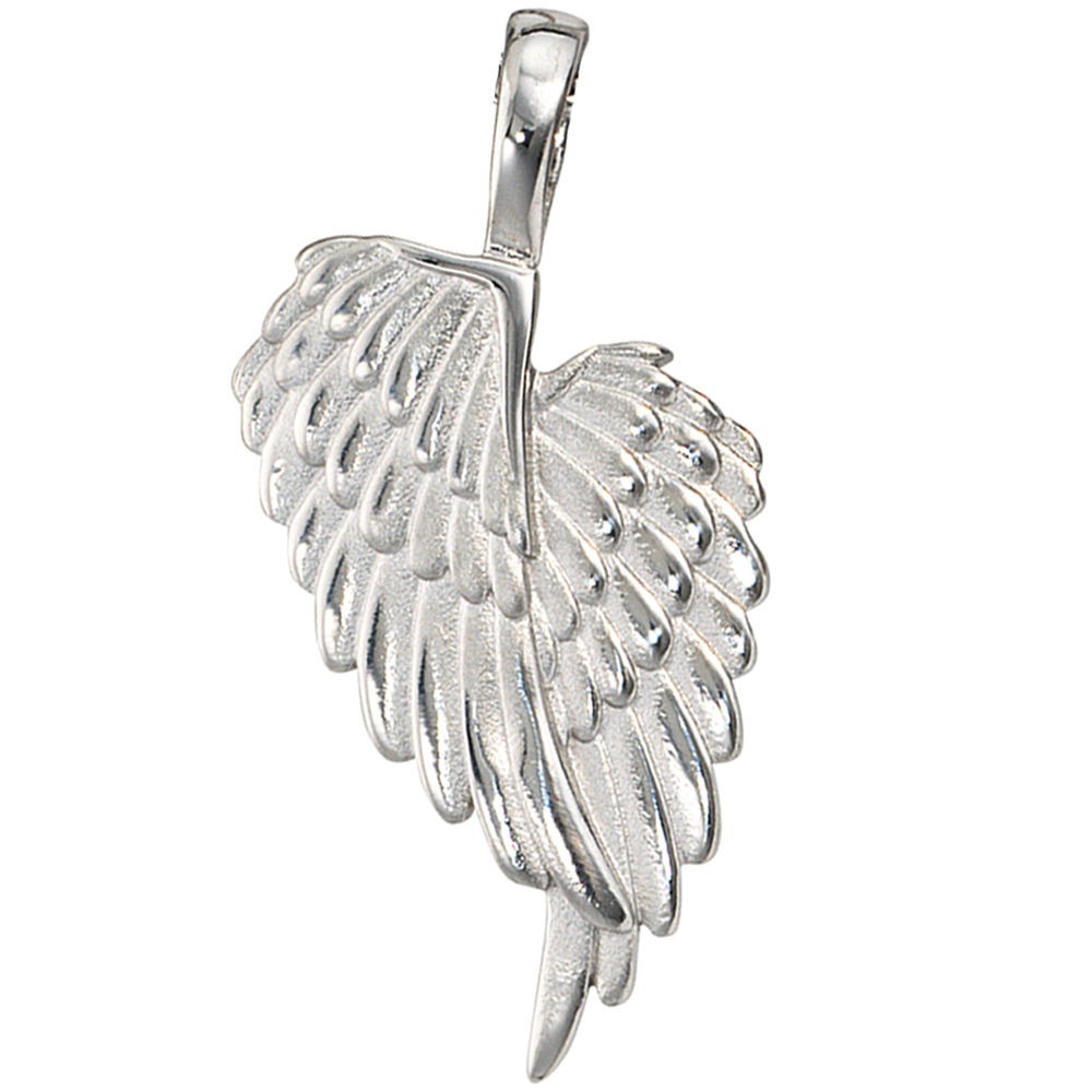 Anhänger Flügel Engelsflügel 925 Sterling Silber rhodiniert mattiert