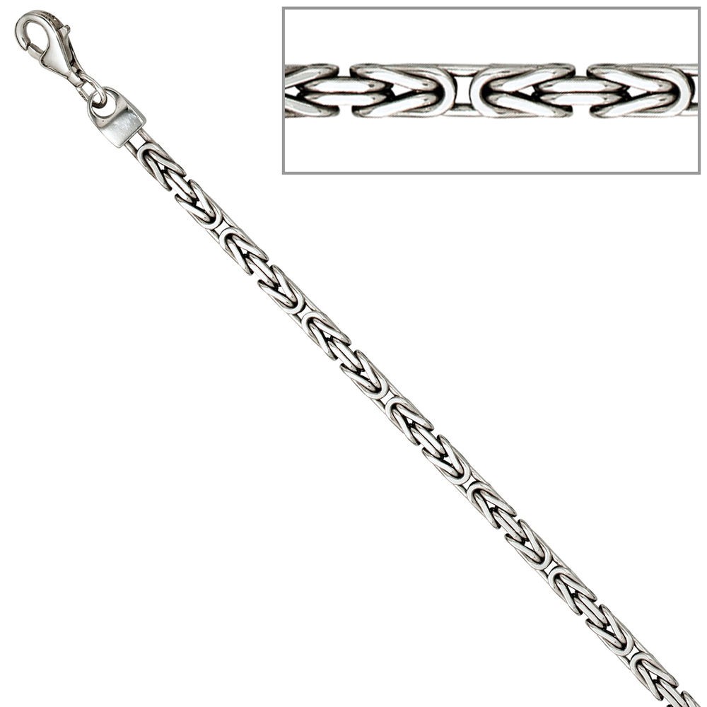 Königsarmband 925 Sterling Silber 19cm Armband Silberarmband Karabiner