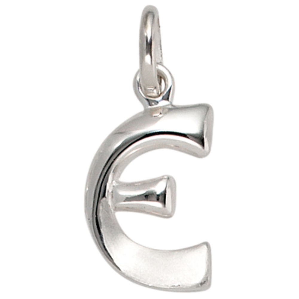 Anhänger Buchstabe E 925 Sterling Silber matt Buchstabenanhänger