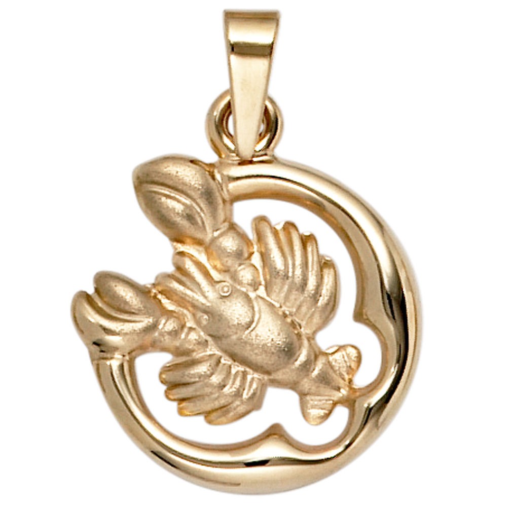 Anhänger Sternzeichen Krebs 375 Gelbgold matt Sternzeichenanhänger