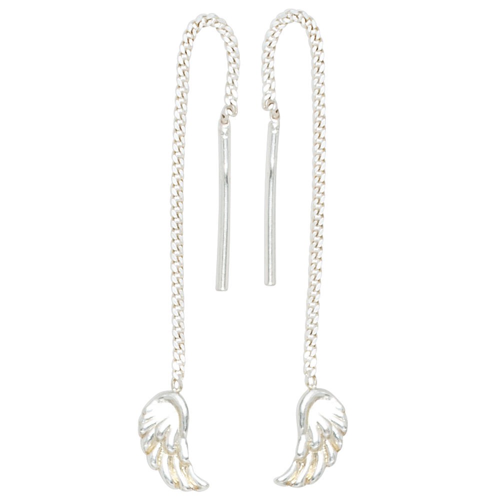 Durchzieh-Ohrhänger Flügel Engelsflügel 925 Silber Ohrringe zum Durchziehen