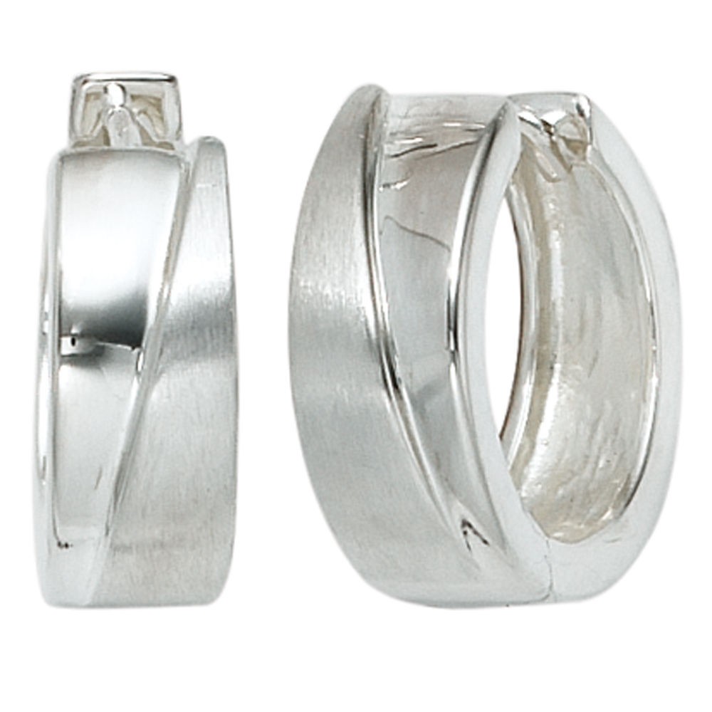 Creolen 925 Sterling Silber mattiert Ohrringe Silberohrringe Silbercreolen