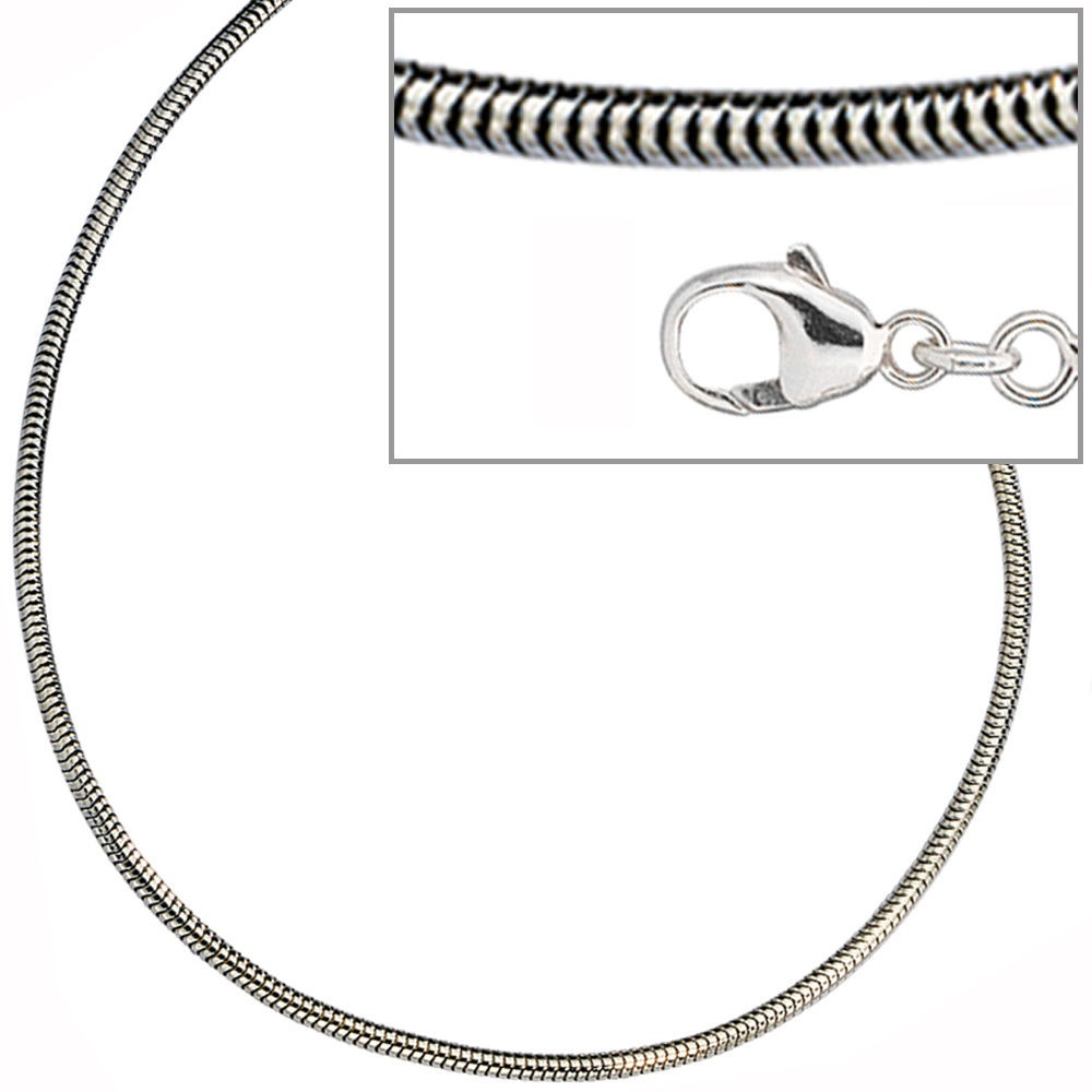 Schlangenkette 925 Silber 1,9mm 70cm Halskette Kette Silberkette Karabiner