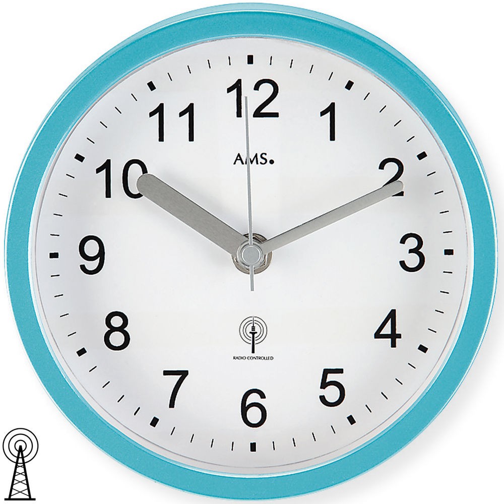 Wanduhr Tischuhr Badezimmeruhr Funk türkis wasserdicht