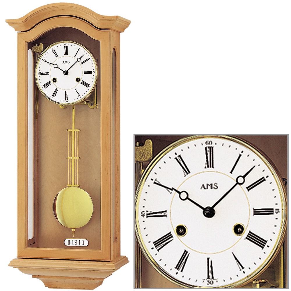 Regulator mit Pendel Holz Erle massiv Pendeluhr