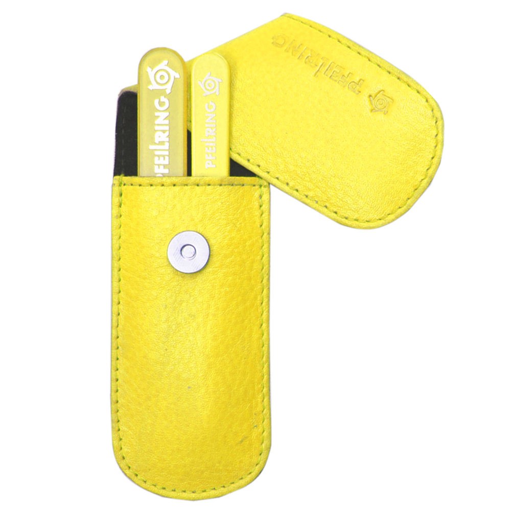 Pfeilring Maniküretui, Nappaleder gelb, 2-teilige Bestückung