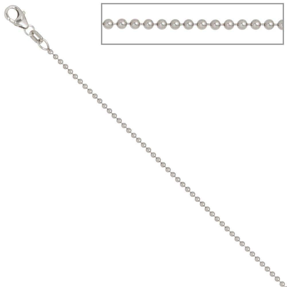Kugelkette 925 Silber 1,4mm 45cm Halskette Kette Silberkette Karabiner