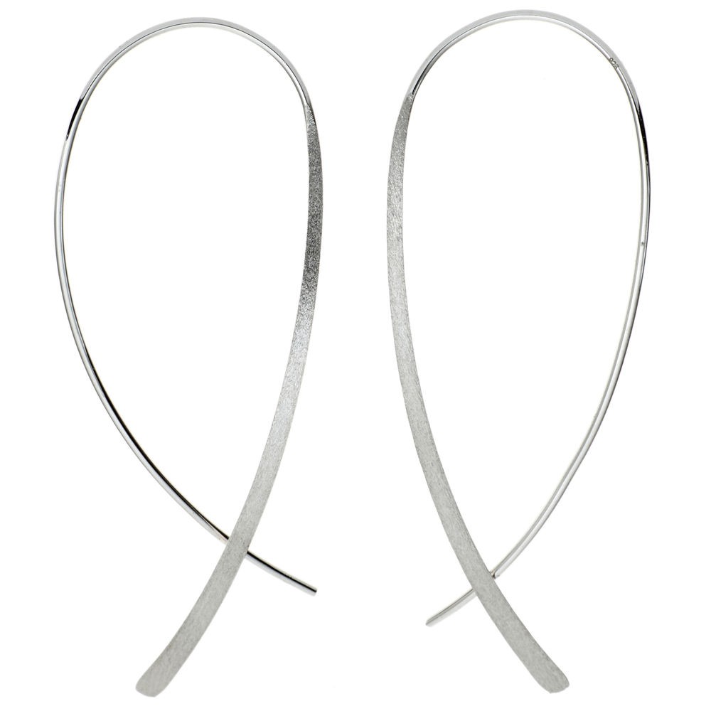 JOBO Durchzieh-Ohrhänger 925er Sterlingsilber mattiert Ohrringe zum  Durchziehen