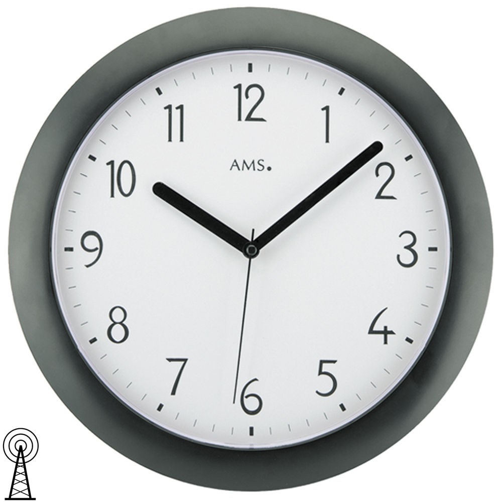Funkwanduhr analog schwarz rund