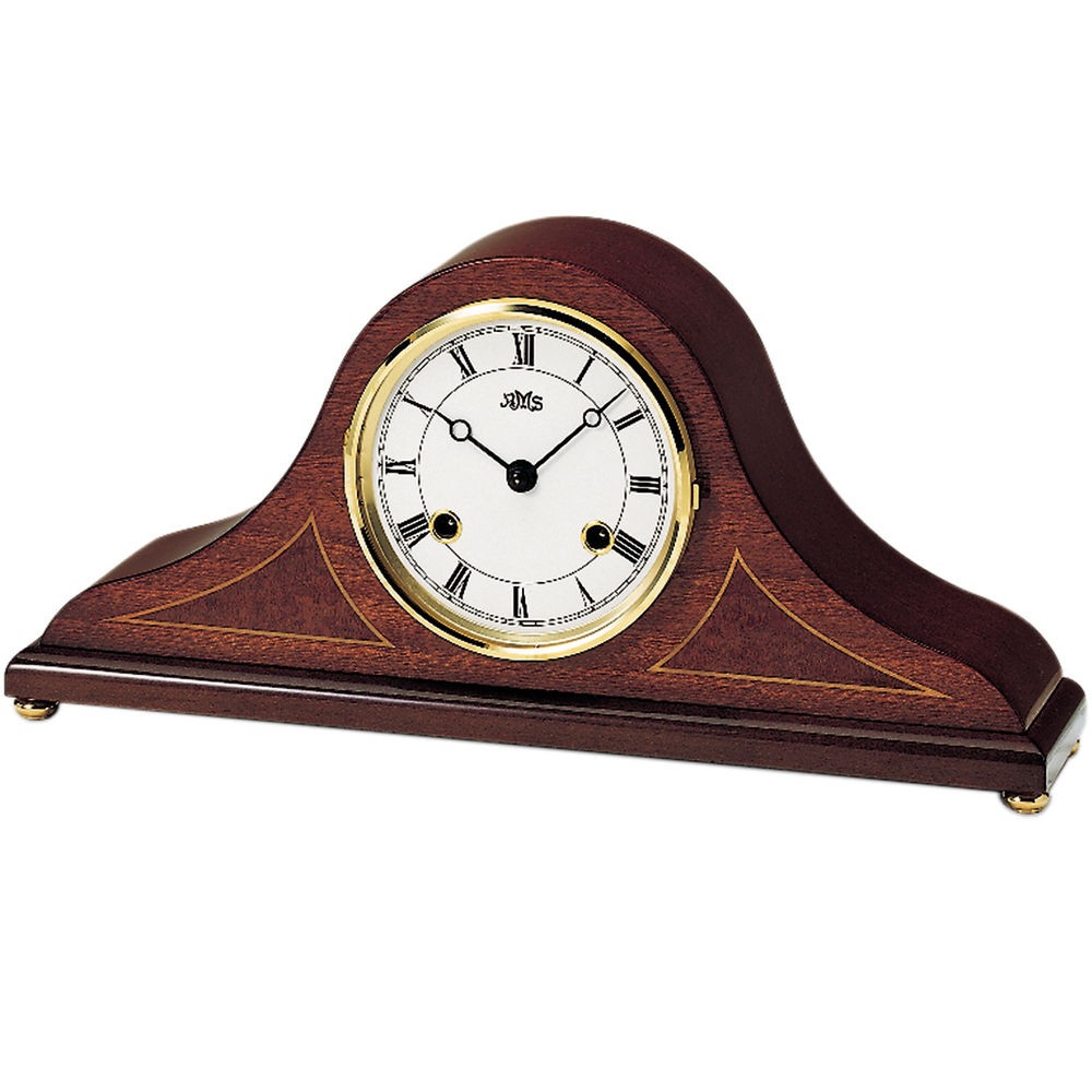 Tischuhr Kaminuhr Stiluhr mechanisch aus Holz mahagoni furniert