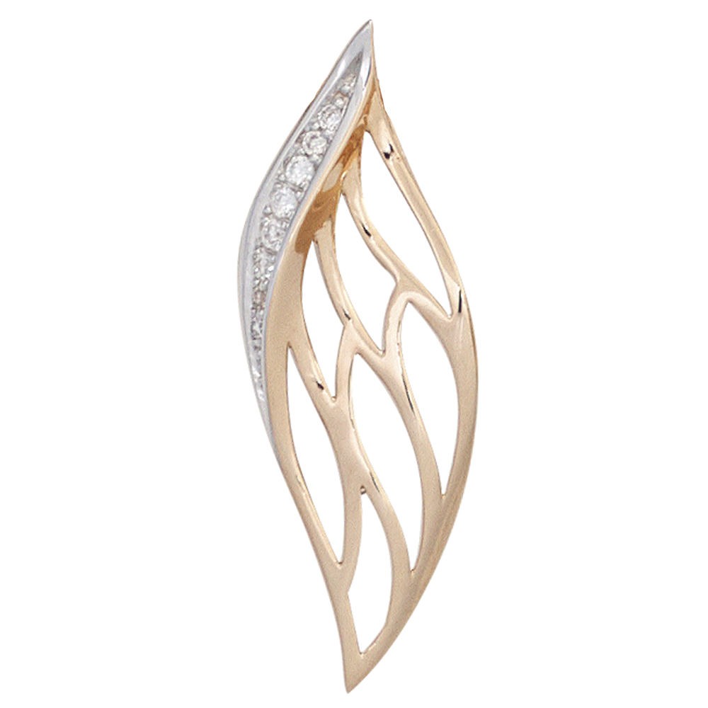 Anhänger 585 Rotgold 8 Diamanten Brillanten 0,05ct. Rotgoldanhänger
