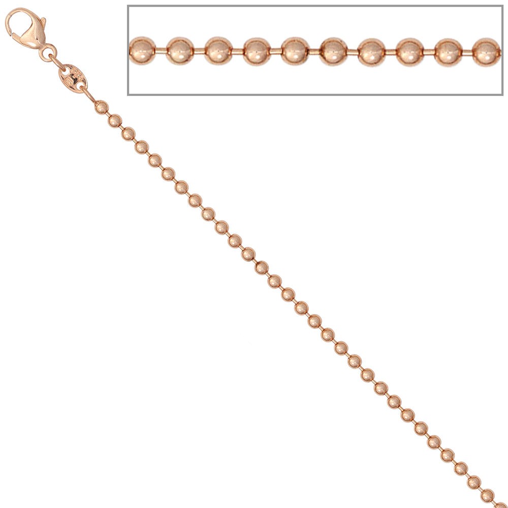 Kugelkette 585 Rotgold 2,0mm 50cm Gold Kette Halskette Rotgoldkette Karabiner
