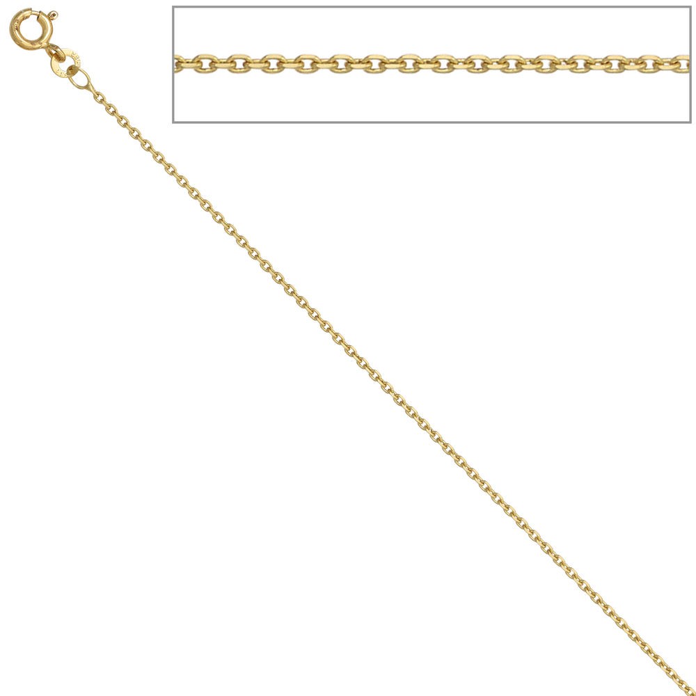 Ankerkette 333 Gelbgold 1,2mm 38cm Gold Kette Halskette Goldkette Federring