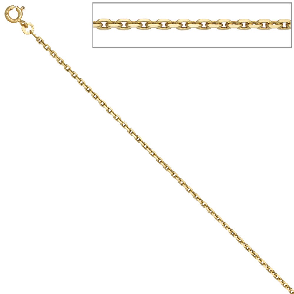 Ankerkette 585 Gelbgold 1,9mm 45cm Gold Kette Halskette Goldkette Federring
