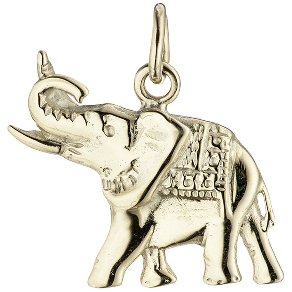 Anhänger Elefant 585 Gelbgold Goldanhänger