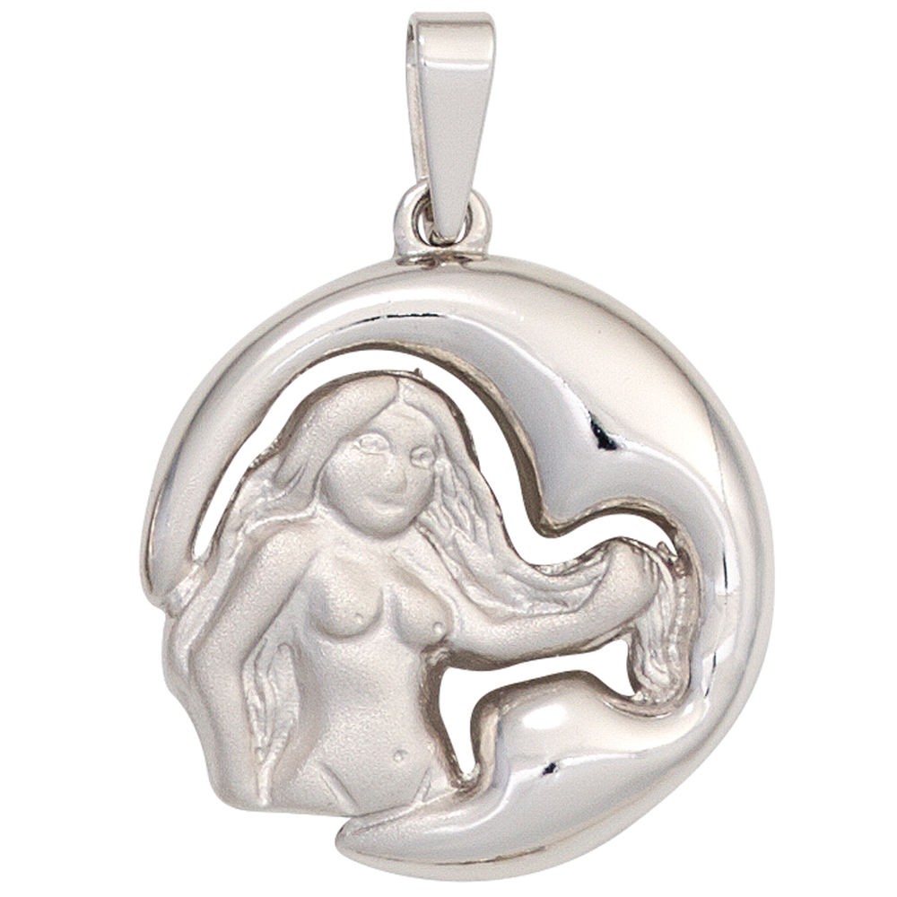 Anhänger Sternzeichen Jungfrau 925 Sterling Silber matt Sternzeichenanhänger