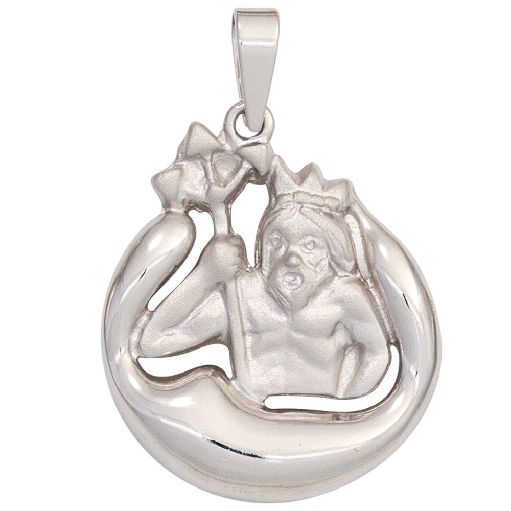 Anhänger Sternzeichen Wassermann 925 Silber matt Sternzeichenanhänger