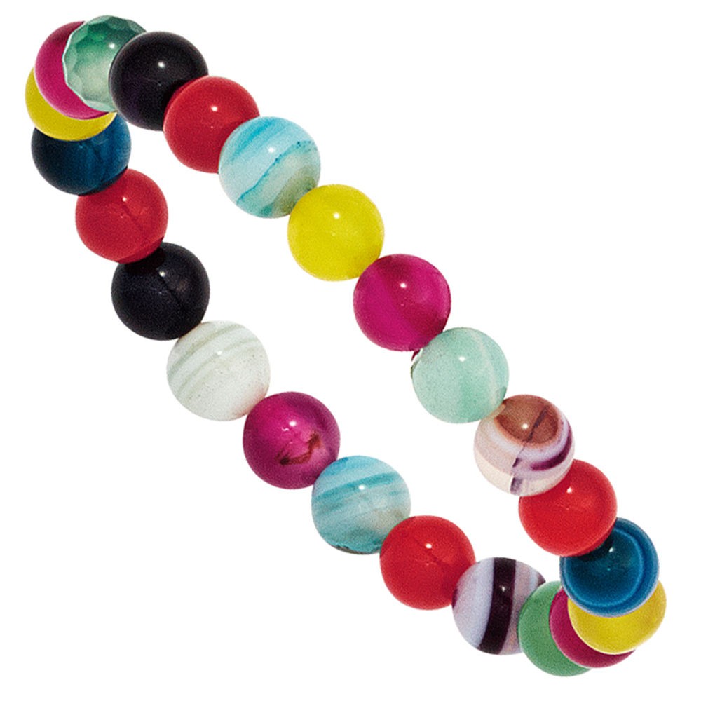 Kinder Armband mit bunten Achaten ca. 14cm endlos Kinderarmband