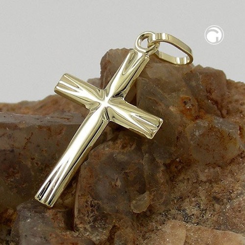 Anhänger 19x11mm Kreuz 585 Gelbgold