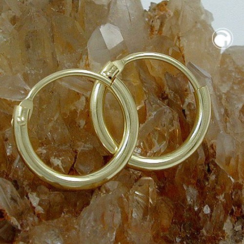 Creolen Ohrringe 11mm glänzend 375 Gold