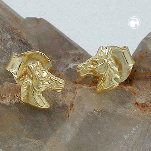 Ohrstecker kleiner Pferdekopf 375 Gold
