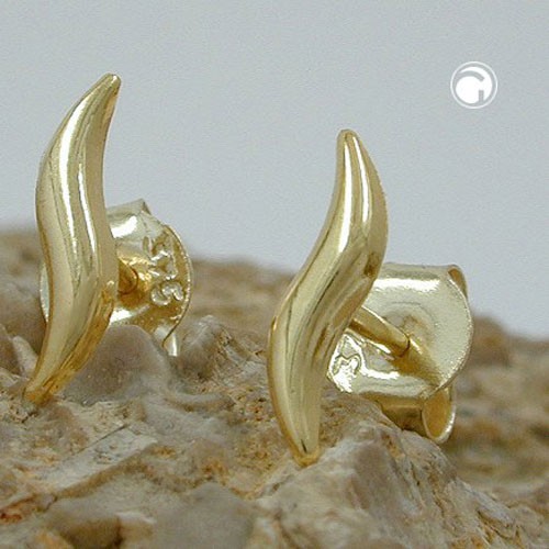 Ohrstecker kleines Blättchen 375 Gold