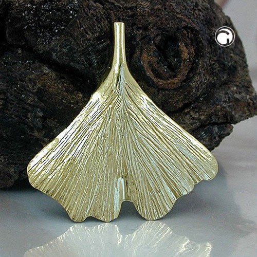 Anhänger 25mm Ginkgoblatt 375 Gold