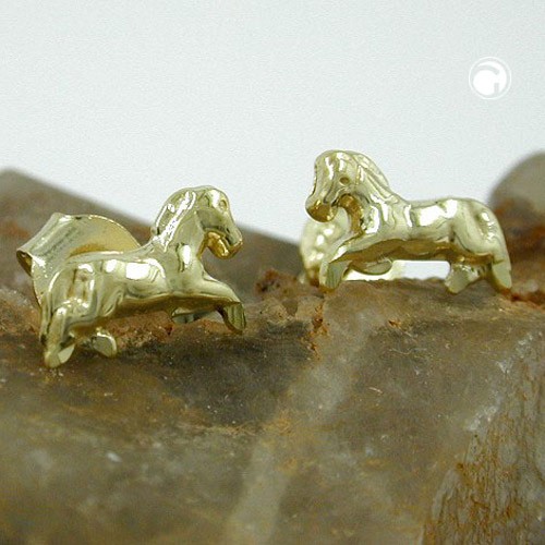 Ohrstecker Pferde rechts-links 375 Gold