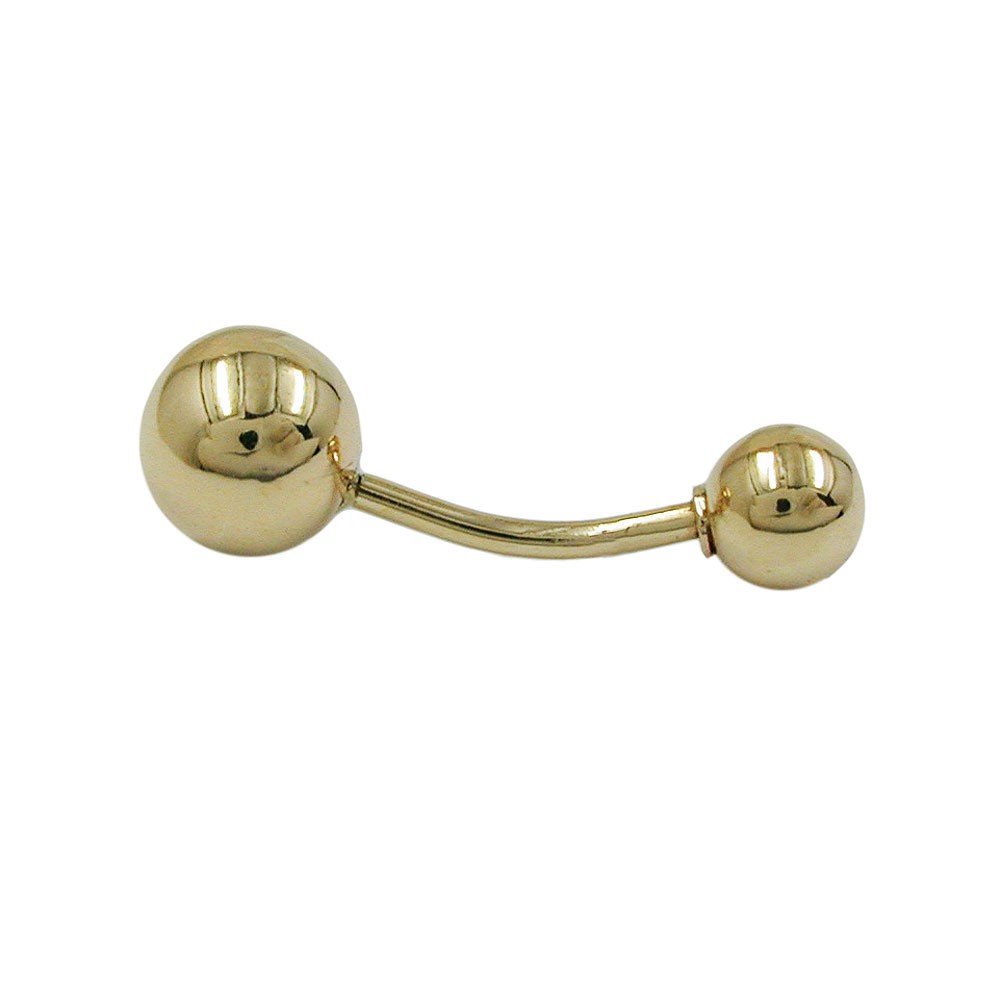 Bauchnabelpiercing Banane große Kugel und Kugel glänzend 585 Gold