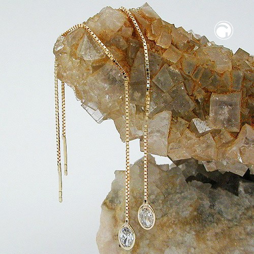 Durchzieher Kette mit Zirkonia 375 Gold