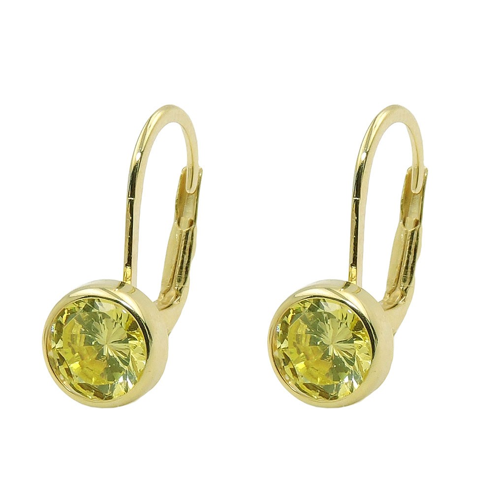 Ohrbrisur Ohrring Zirkonia grün 375 Gold